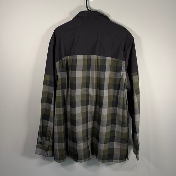 NWT Wrangler ATG Flannel Button-Up Shirt Green & Navy Plaid Size Large – Outdoor - Picture 3 of 7